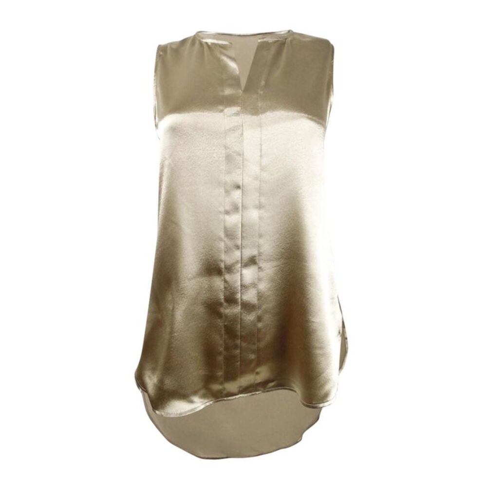 DKNY Women's High-Low Keyhole Top - Gold